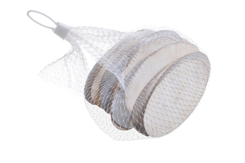 owalne plastry drewna, malowane z przecierką ok. 5cm x 13cm 8szt. 129CAN9367