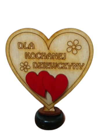 serce stojące dla DZIEWCZYNY, 11,5 x 10,5 cm