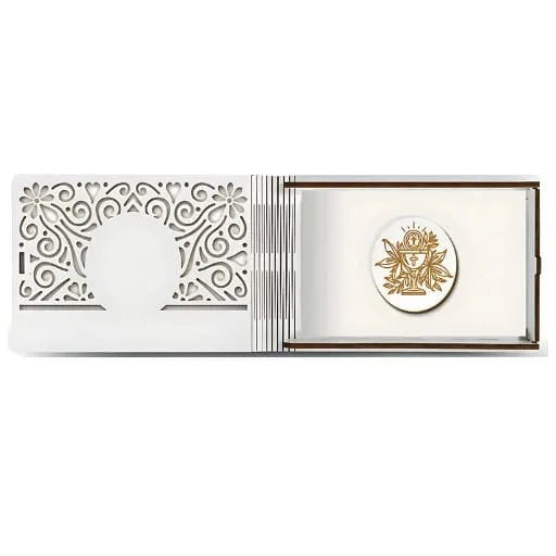 pudełko na pieniądze banknotówka KOMUNIA – od BABCI i DZIADKA – Ażur 3302A-KOM1N-BD