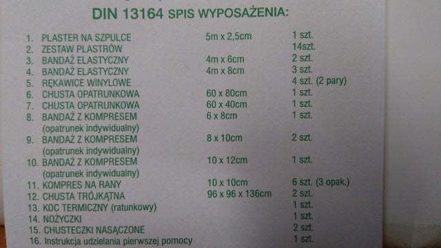 apteczka samochodowa