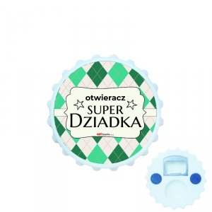 otwieracz magnes w kształcie kapsla SUPER DZIADEK 7 cm