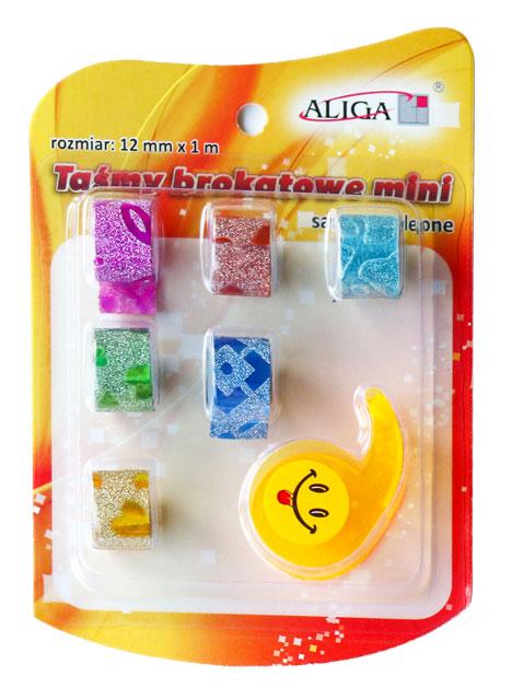 mini taśma brokatowa 6szt. + gilotyna 12mm x 1m