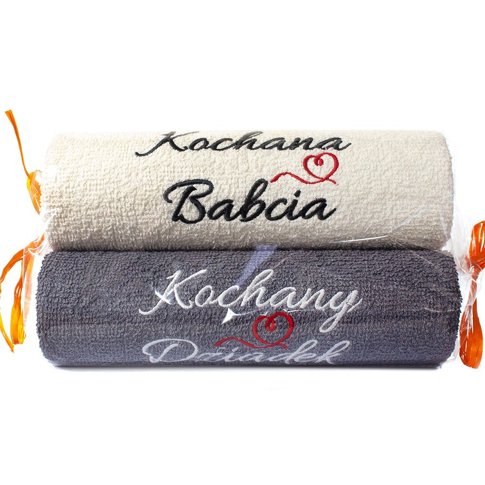 kpl 2 ręczników KOCHANA BABCIA/DZIADEK