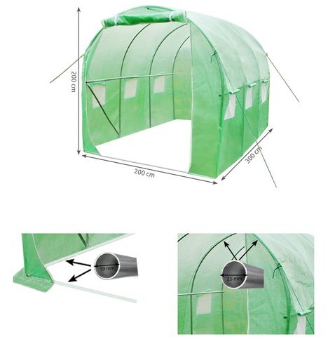 Tunel ogrodniczy - szklarnia 3x2x2m  -  01673