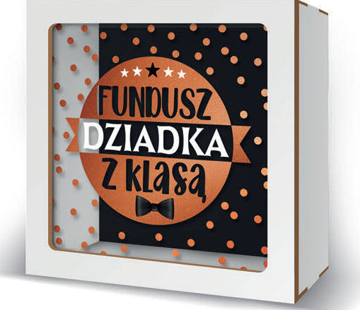 skarbonka 17,5 x 17,5cm Super Dziadek z klasą