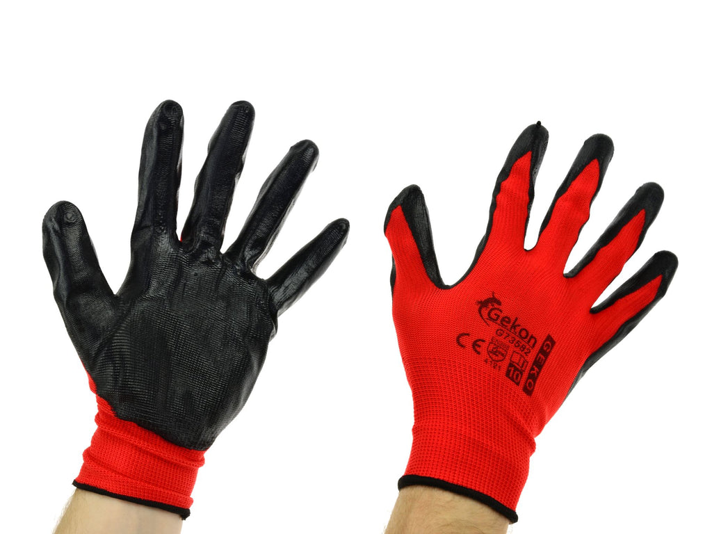 rękawice ochronne GEKO r.9 /RED Nitryl