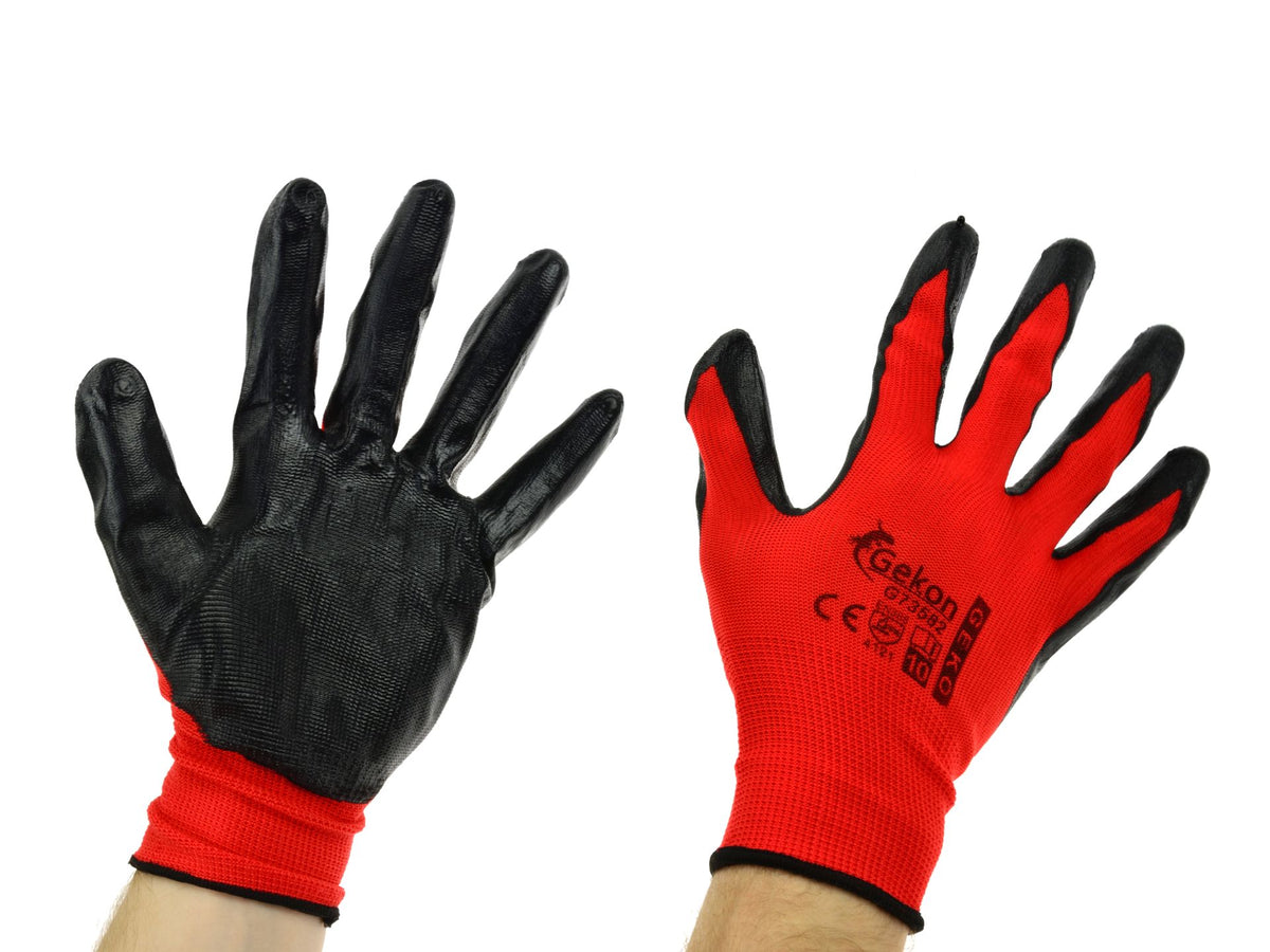 rękawice ochronne GEKO r.9 /RED Nitryl