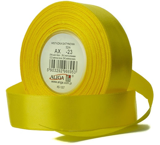 wstążka satynowa  50mm/32m JASNO ŻÓŁTA  AX50-23