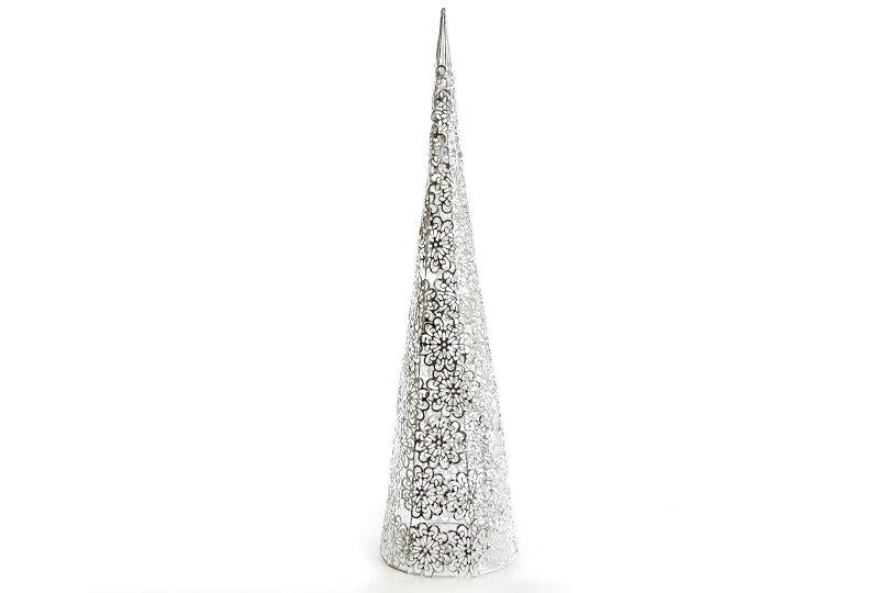 choinka metalowa ażurowa srebrna 60cm ART16508