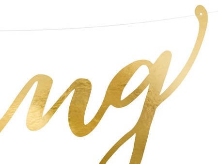 baner Wedding  złoty 16,5 x 45cm | GRL38-019