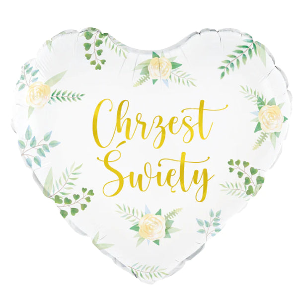 balon foliowy serce Chrzest Święty 45cm | 127766