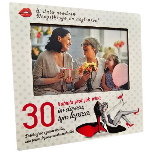 ramka na zdjęcia 10 ×15 cm 30 urodziny kobiety SZPILKA 3310-SZ30