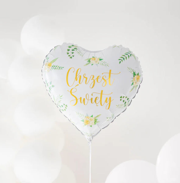 balon foliowy serce Chrzest Święty 45cm | 127766