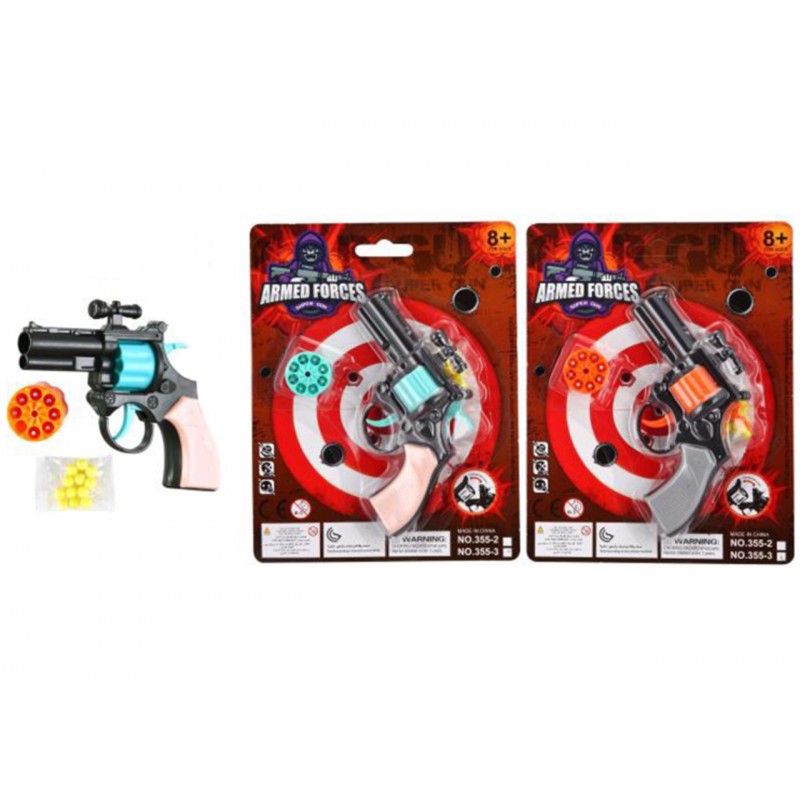pistolet 2w1 na kapiszony i kulki na blistrze PRO92