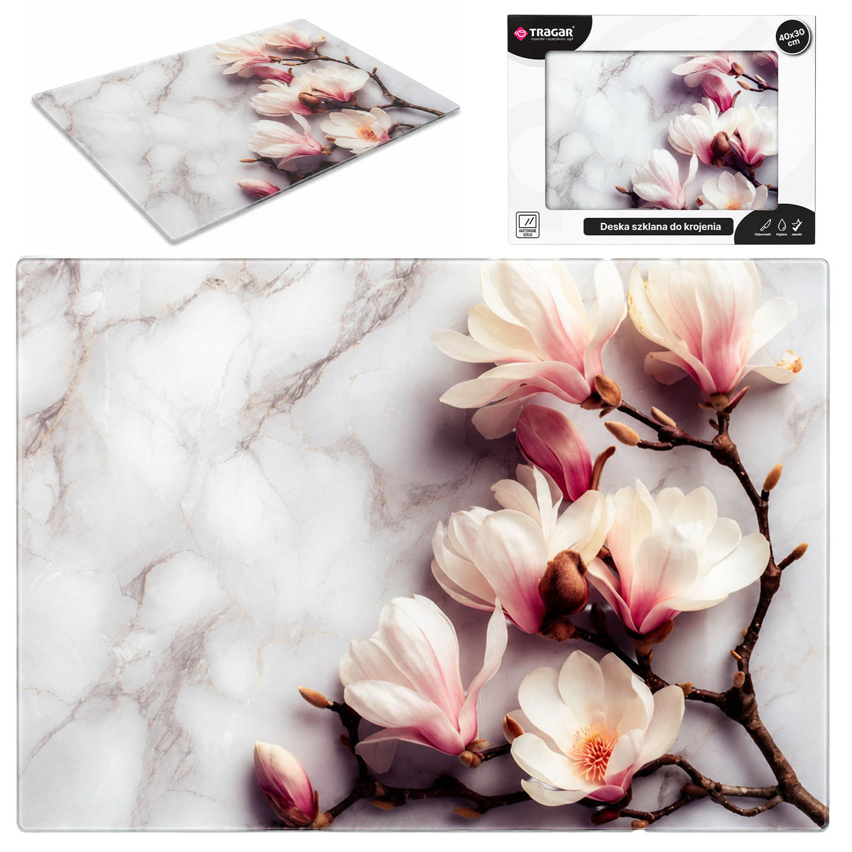 deska szklana magnolia 40 x 30cm TR-671-2