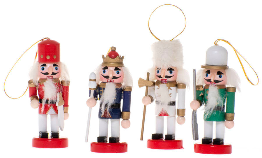 drewniane żołnierzyki świąteczna zawieszka 4x3x10cm  4szt.    |    208CAN1646