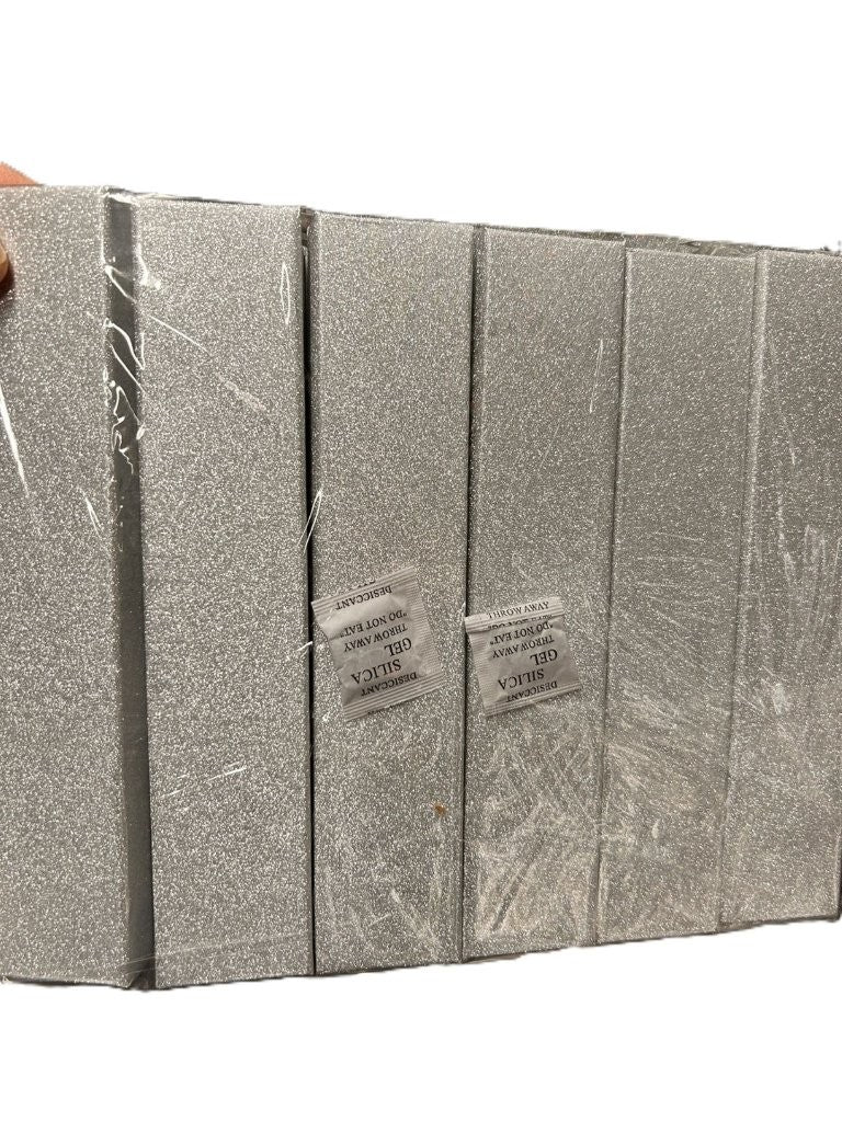 pudełka na biżuterię 21 x 4,5 x 2,5 cm srebrny z brokatem 12szt.