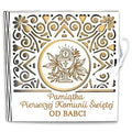 pudełko na pieniądze kwadrat KOMUNIA – od BABCI – Ażur 3308A-KOM1Z-B