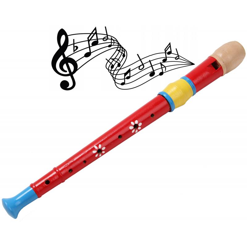 flet drewniany kolorowy 32cm A-1315