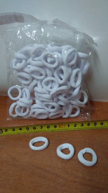 frotki mini  do włosów 100szt BIAŁE