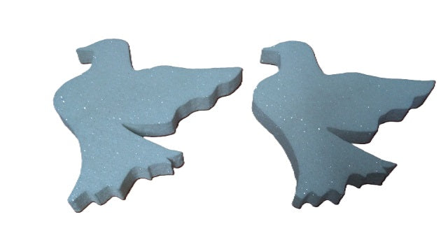 gołąb styropianowy 2szt. brokat 20/2cm