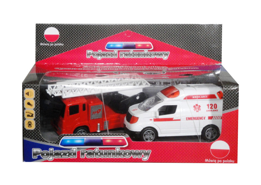auto z polskim modułem głosowym służby straż karetka