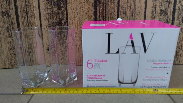 komplet 6 szklanek  do napojów 330ml LAV