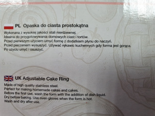 opaska do ciasta regulowana forma z separatorem   TR-551
