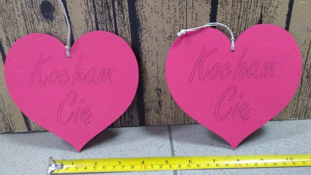 serce czerwone 2szt KOCHAM CIĘ 15cm
