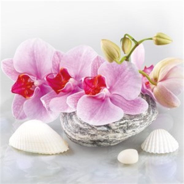 serwetki 33 x 33 cm Orchid on oriental stone with shells 84-50