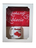 komplet z czerwonym ręcznikiem Kochanej Kobiecie