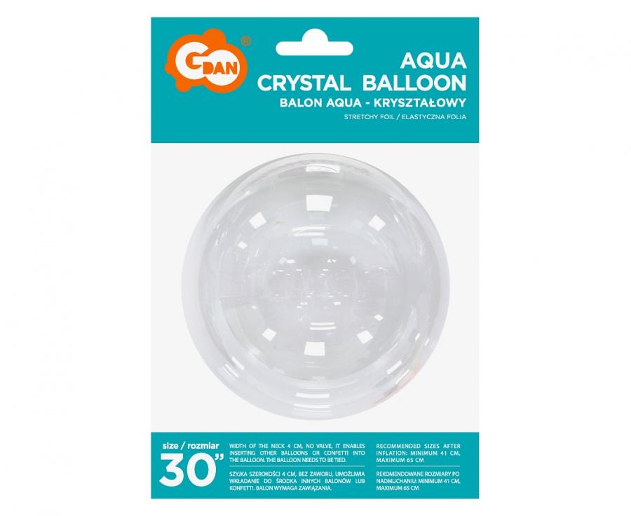 balon Aqua - kryształowy bez nadruku 65cm KR-30BN