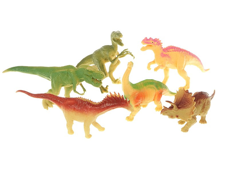 zestaw 6 dinozaurów; 28x23,5x4cm, PVC
