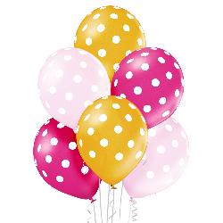 balony kropki metalizowane dla dziewczynki 6 szt. BN06-329