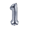 balon foliowy ,,1'' SREBRO 35cm | FB10M-1018