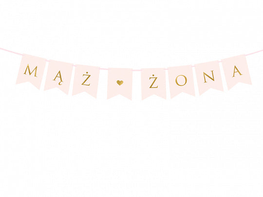 baner różowy MĄŻ/ŻONA 15x110cm | GRL67-081J