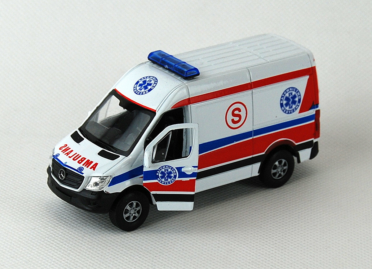 auto metalowe WELLY 1:34 PRL SPRINTER POGOTOWIE