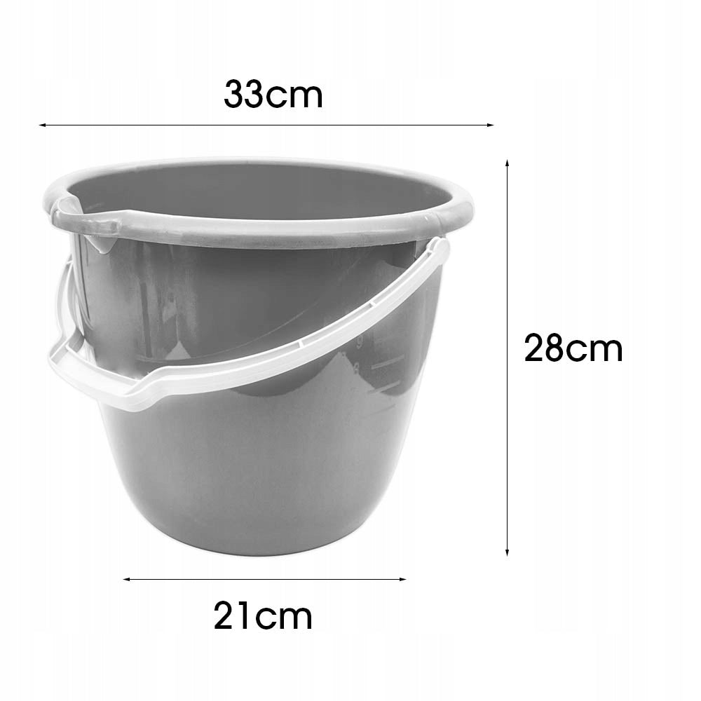 wiadro plastikowe 12l szare 4068-2