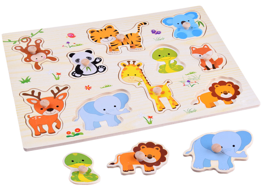 puzzle drewniane zwierzaki układanka 10 el ZA4721