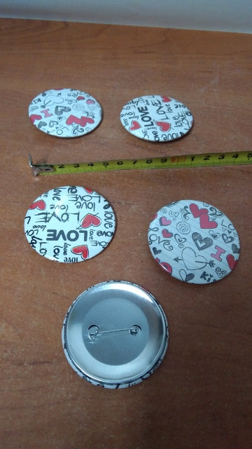 przypinka 5szt WALENTYNKA   5,5 cm  /P826