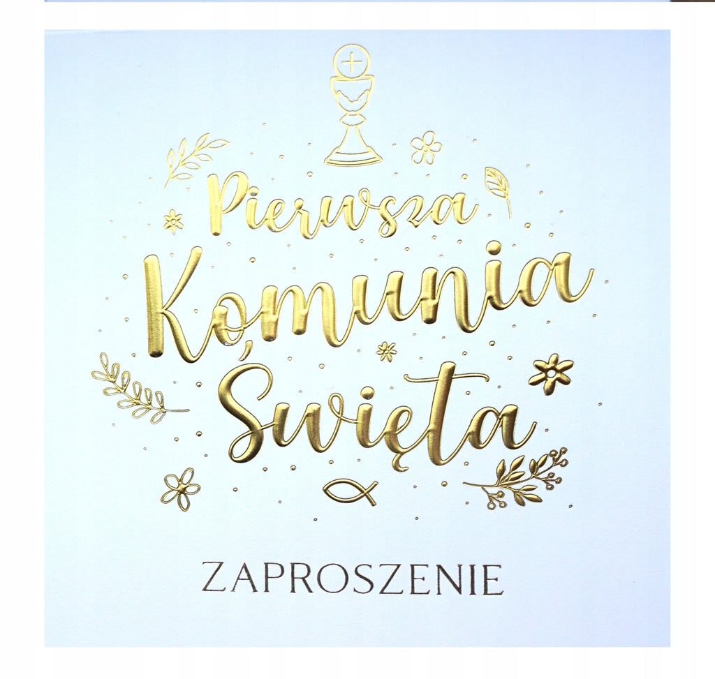 zaproszenia 10szt KOMUNIA ŚWIĘTA 12x12cm NR011