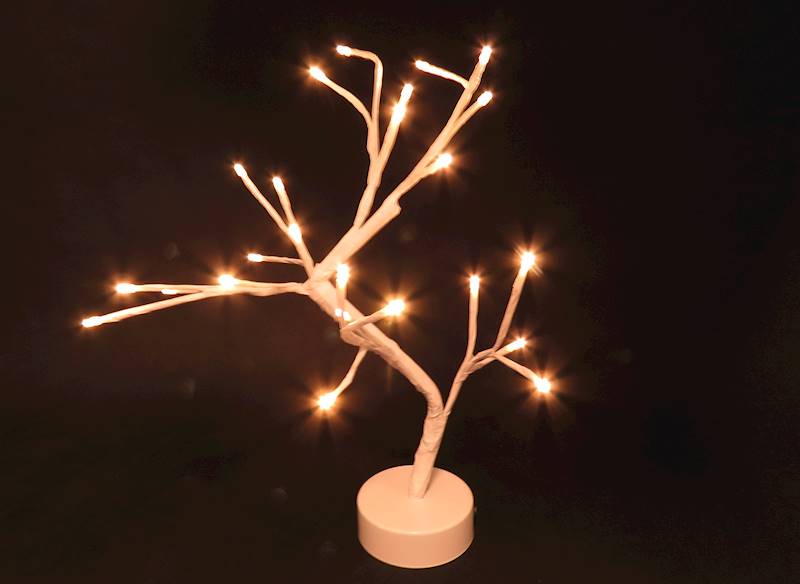 drzewko świecące wys. 40cm 24 led na baterie kabel USB