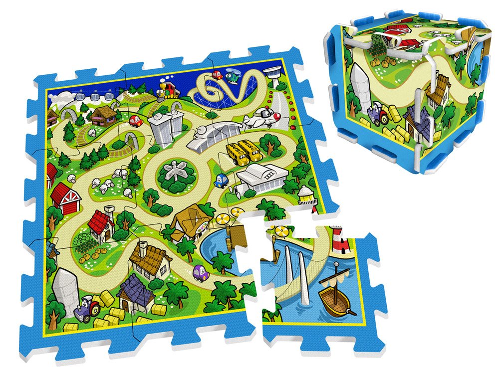 puzzle piankowe mata uliczka wyścigi 9el. | ZA3150
