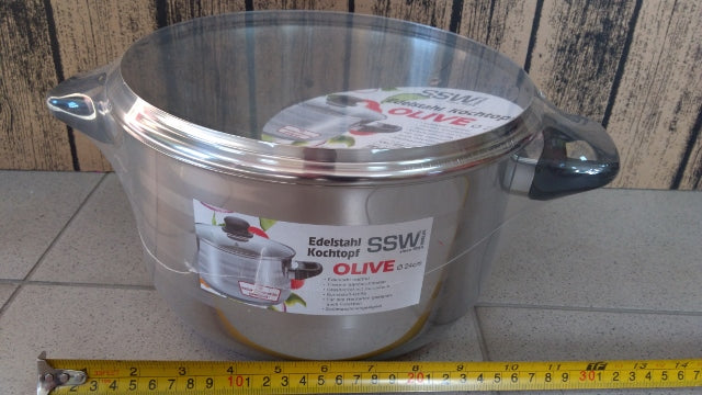 garnek nierdzewny ze szklaną pokrywką 24cm 6,1l OLIVE