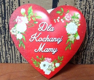 magnes serce dla Kochanej Mamy 6,5 x 6,5 cm