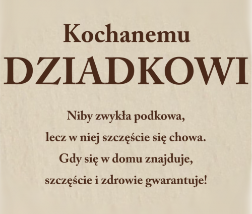 deska podkowa dla Dziadka  27 x 12 cm.