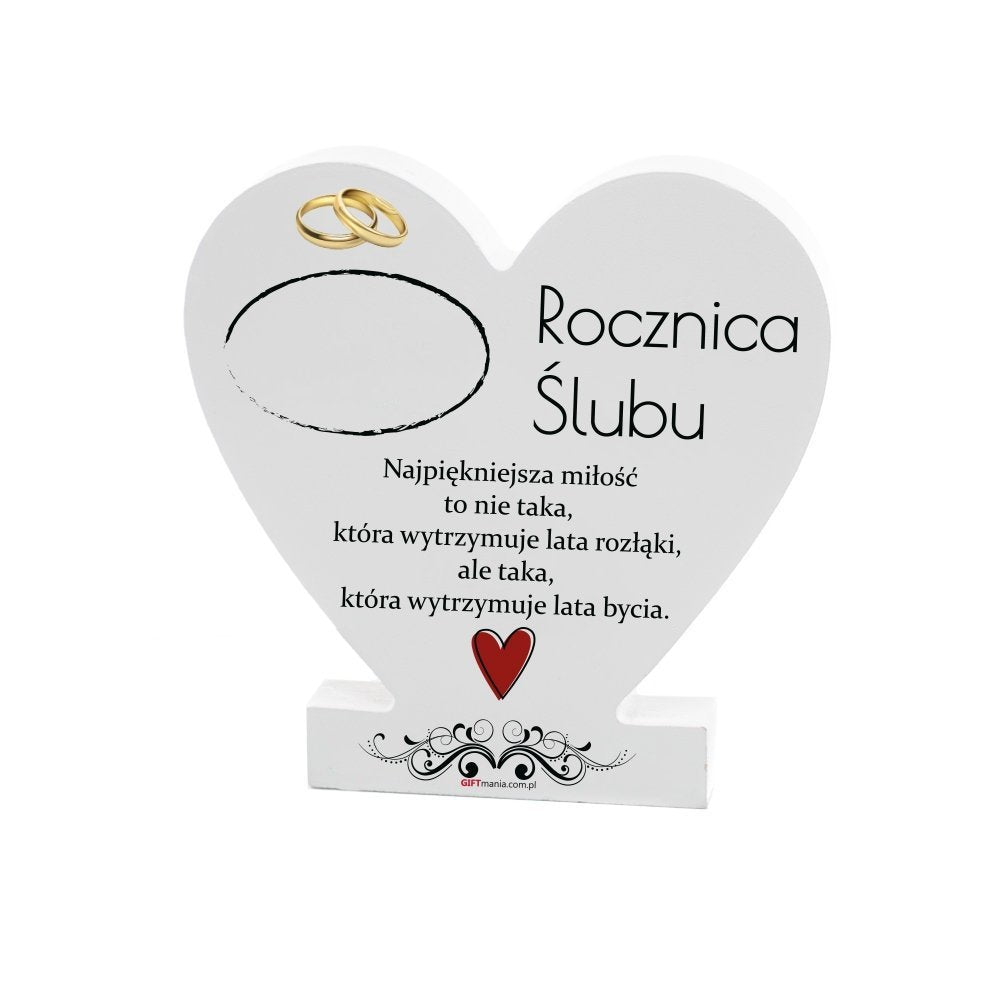 serce stojące do wypisania 12cm  ROCZNICA ŚLUBU