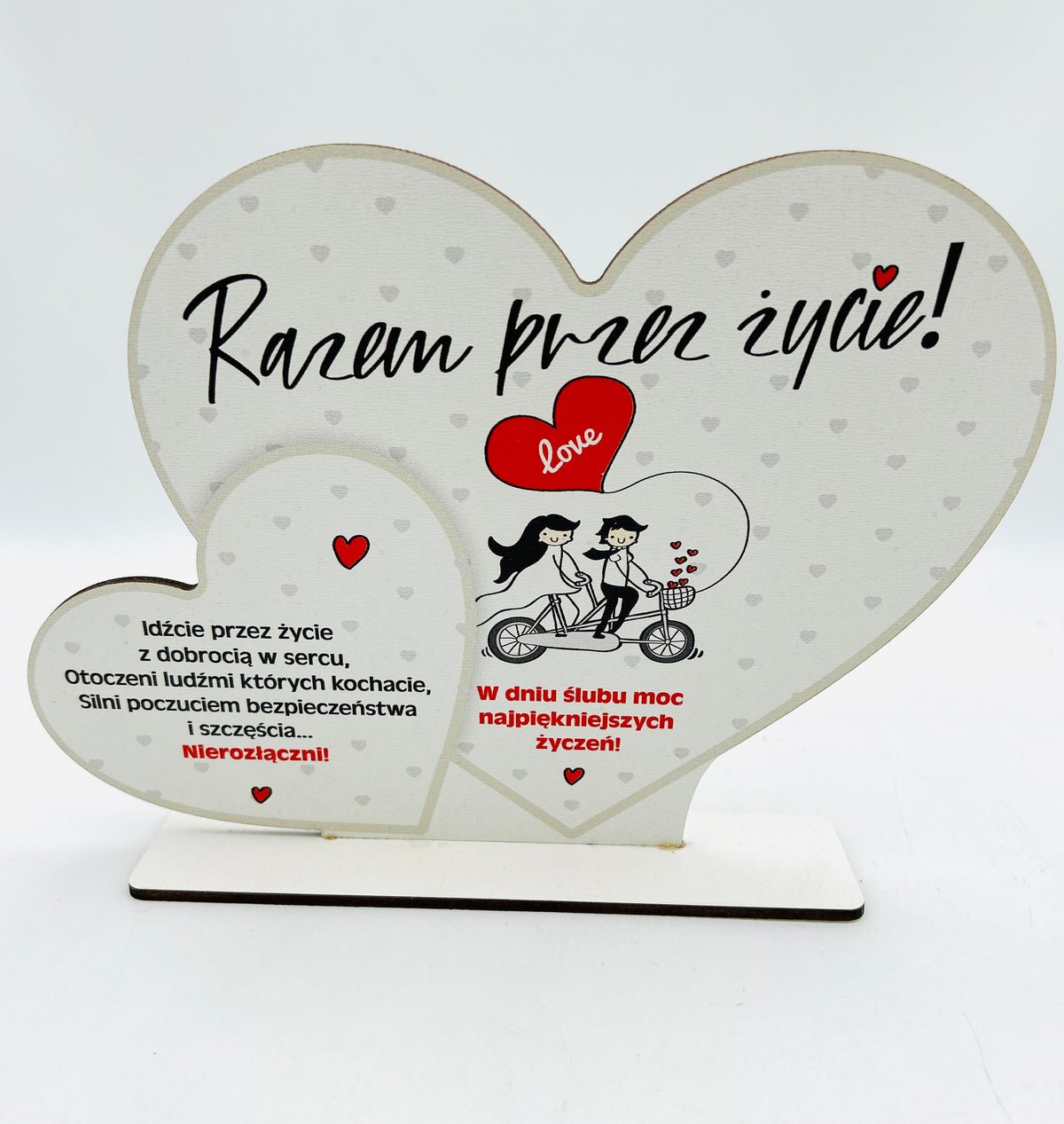 Stojak dwa serca MD kolor rower- Razem przez życie 3304-RR