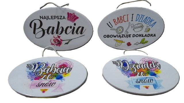 tabliczka ceramiczna 23 x 15,5 cm BABCIA / DZIADEK