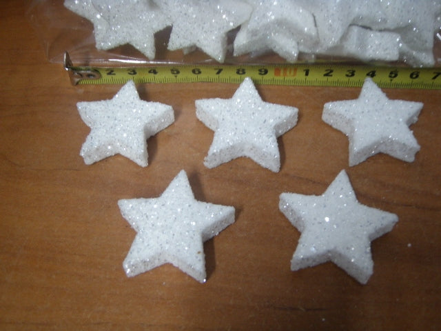 gwiazdki styropianowe 20szt. brokat 4cm | 6260